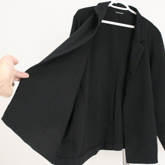 Eileen Fisher Black Cotton Blend Easy Fit Washable Ponte Blazer Sz 2X - 3X*** - Picture 8 of 14
